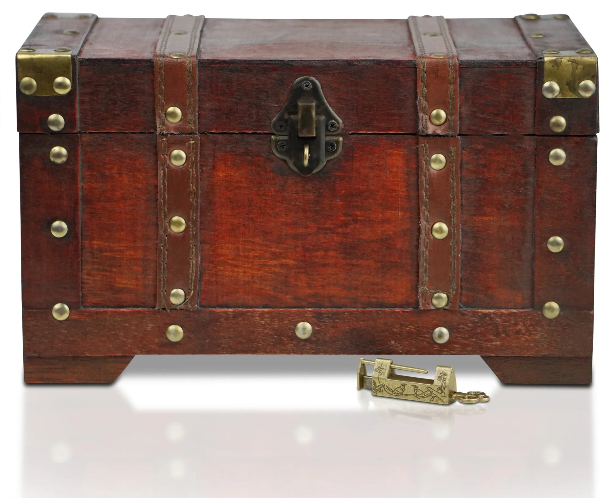 Pirate Treasure Chest Storage Box Durable Wood Metal