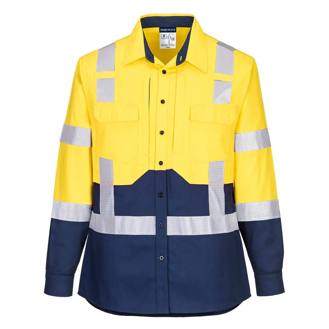 Portwest Ladies Hi-Vis Stretch Long Sleeve Shirt (LS502)