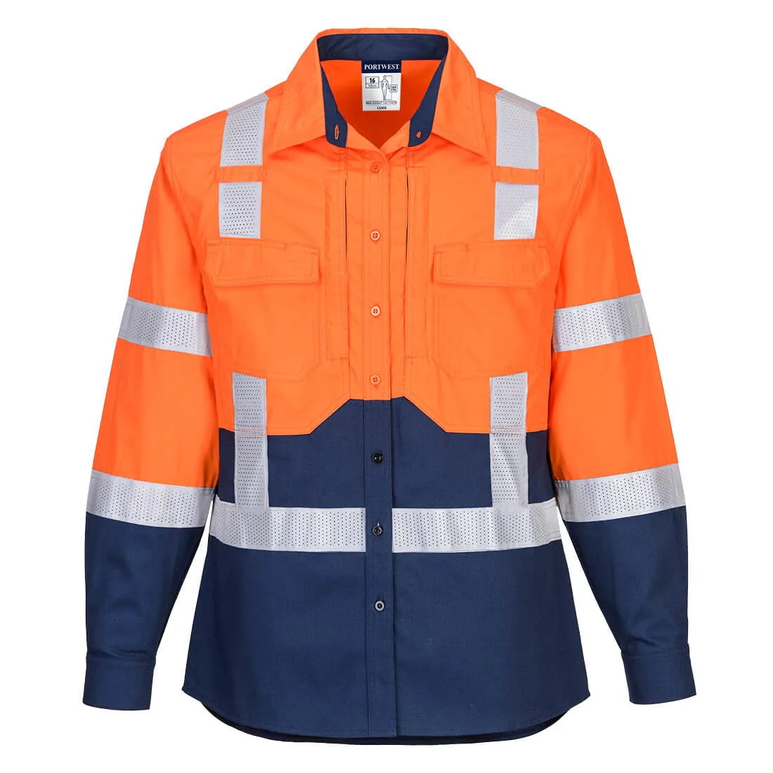 Portwest Ladies Hi-Vis Stretch Long Sleeve Shirt (LS502)