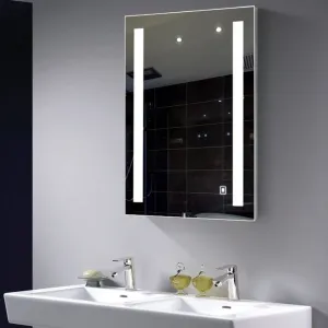 Rectanguler LED Mirror with 3 Lighting Options (Warm, Natural White, Cool White) with Touch Sensor (18X24INCH) L01 Stylish and Decorative Design.