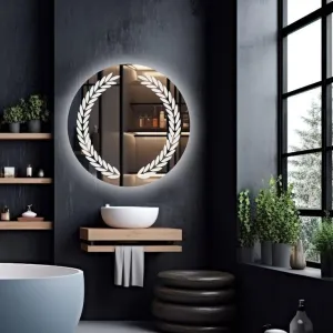 Round Shape LED Mirror with 3 Lighting Options (Warm, Natural White, Cool White) with Touch Sensor (24X24INCH) L57 Stylish and Decorative Design.