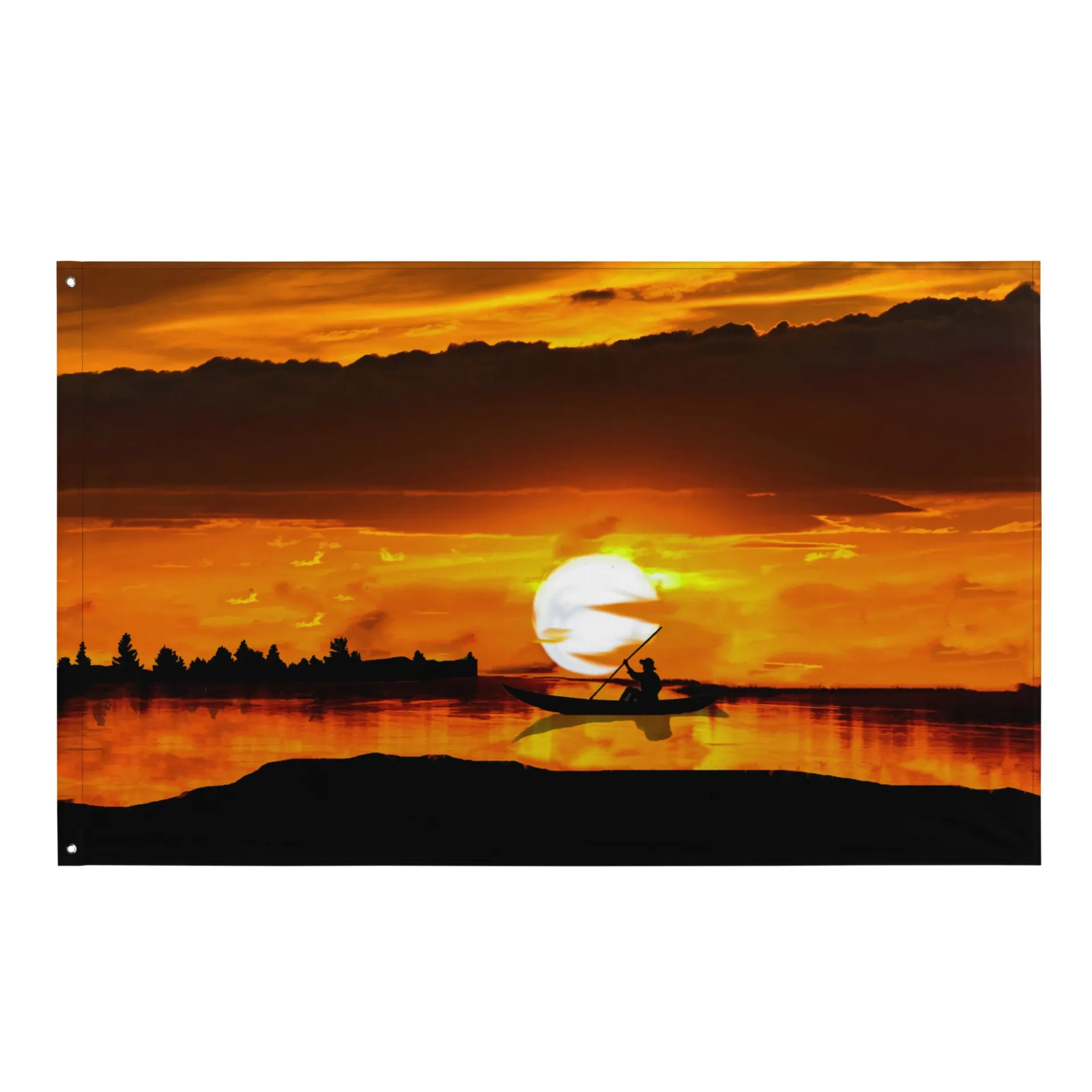 Sea Sunrise Boat Flag Tapestry Wall Hanging - Durable and Versatile Coastal Decor