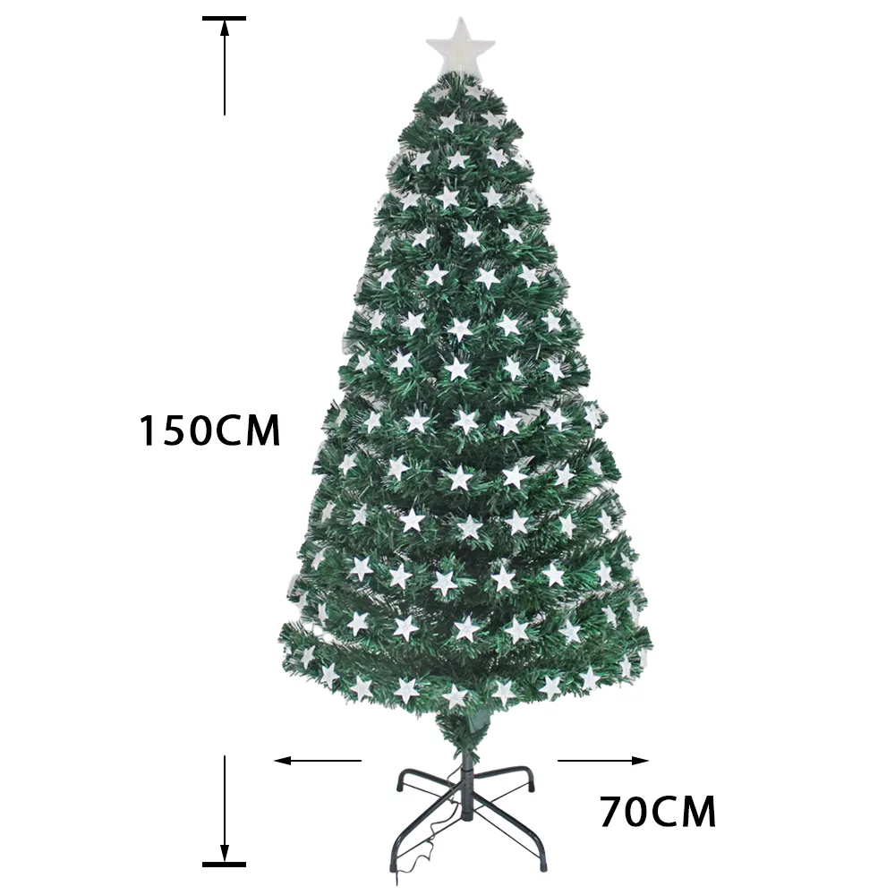 Star Decor Christmas Tree Pre-Lit Fibre Optic Multi-mode Multicolour Lights