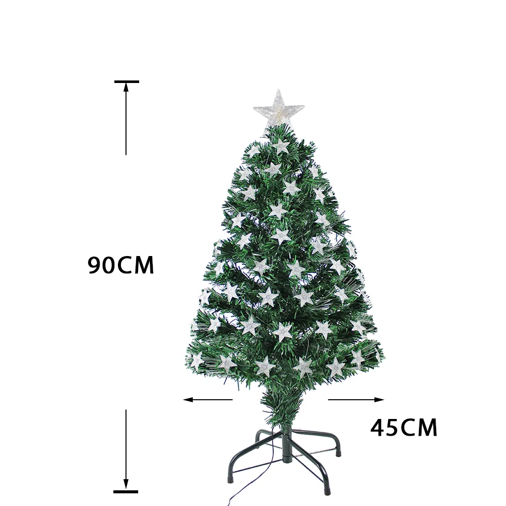 Star Decor Christmas Tree Pre-Lit Fibre Optic Multi-mode Multicolour Lights