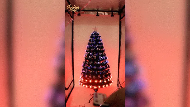 Star Decor Christmas Tree Pre-Lit Fibre Optic Multi-mode Multicolour Lights