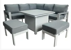 Supremo Melbury Square Corner Salted Grey Static Table