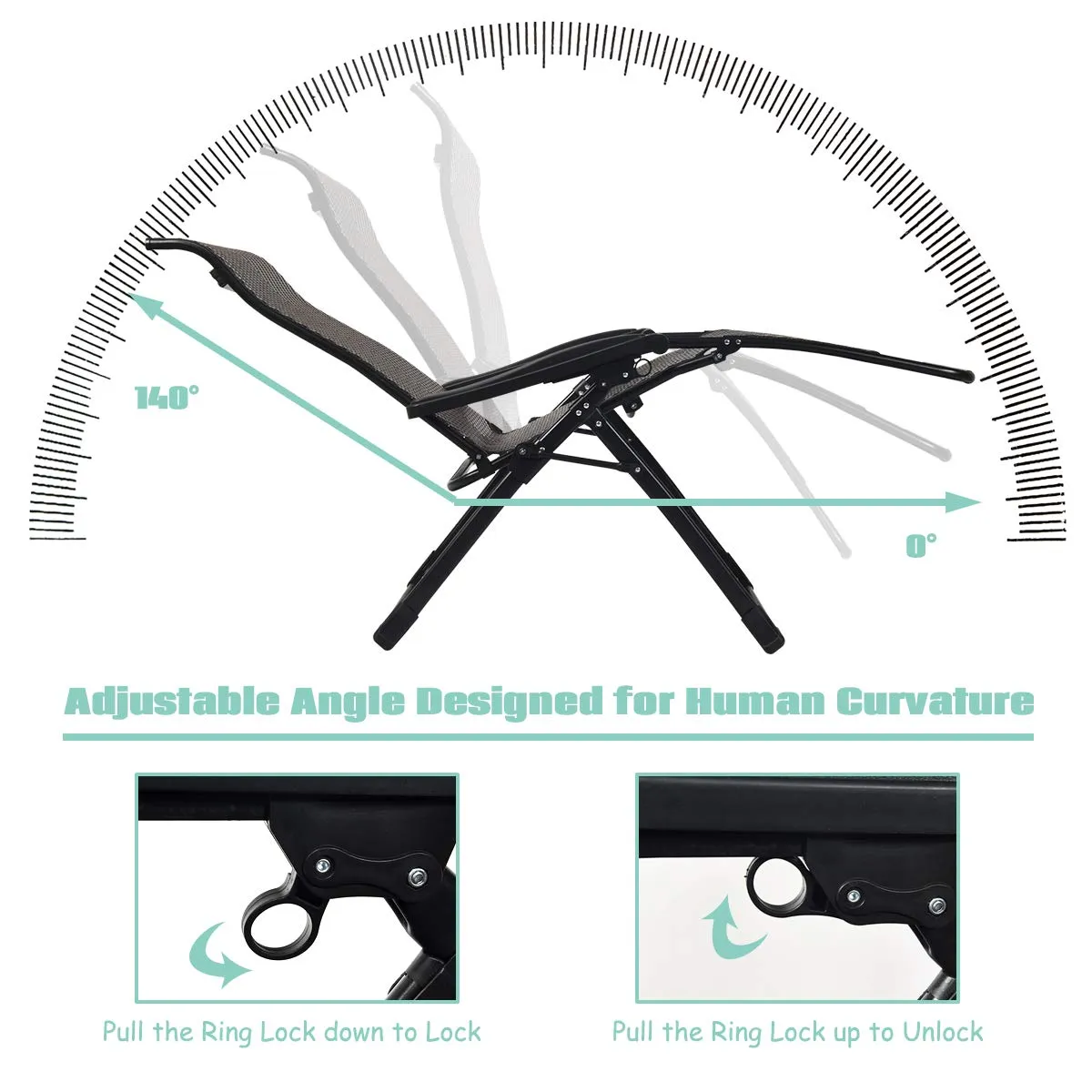 Tangkula Rattan Zero Gravity Chair, Outdoor Adjustable Folding Lounge Chair with Widened Armrest & Locking System