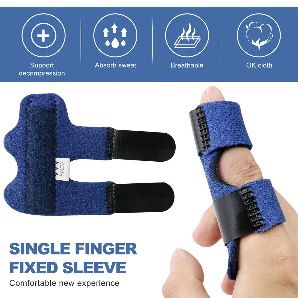 US 2~4Pc Trigger Finger Splint Adjustable Fixing Belt Finger Straightening Brace