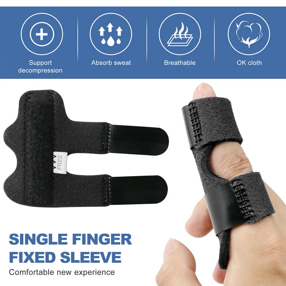 US 2~4Pc Trigger Finger Splint Adjustable Fixing Belt Finger Straightening Brace