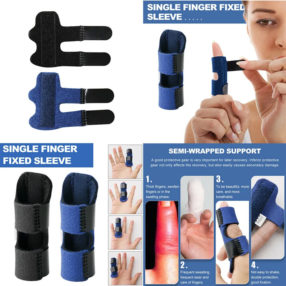 US 2~4Pc Trigger Finger Splint Adjustable Fixing Belt Finger Straightening Brace